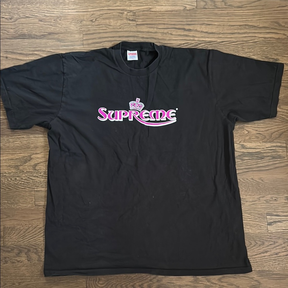 Supreme Black Tee with Pink Accents